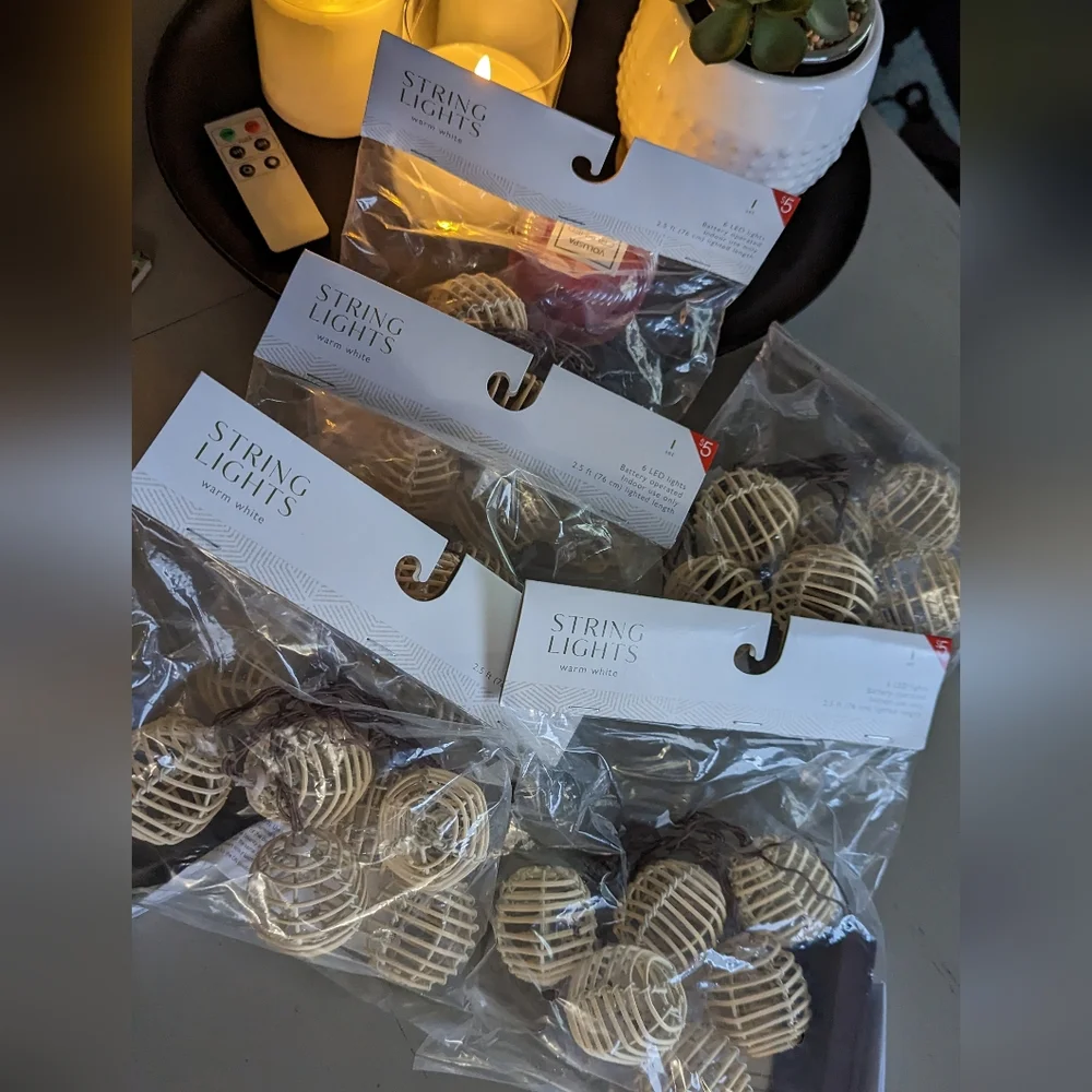 Led string lights, battery operated 5 packages